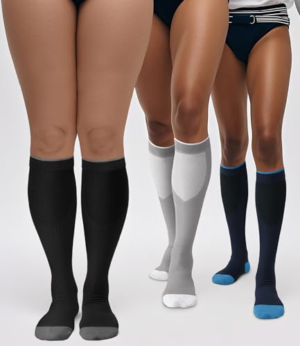FuelMeFoot 3 Pack Copper Compression Socks - Compression Socks Women & Men Circulation - Best for Medical,Running,Athletic3