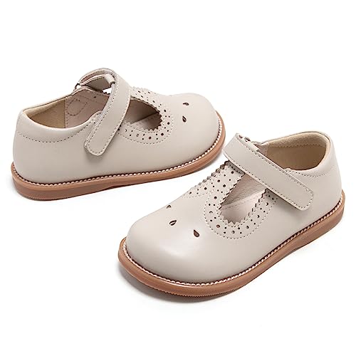 Image of GINFIVE Toddler Girls Dress Shoes Little Kids Flats School Mary Janes Shoes