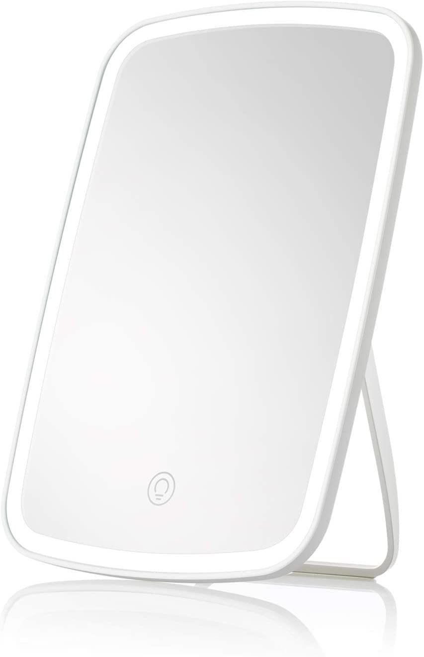 NC Makeup Mirror,Vanity Mirror with 22 Lights,LED Makeup Mirror,Trifold Makeup Mirror,Dual Power Supply,Portable Trifold Mirror(Black) (B-7 inch)