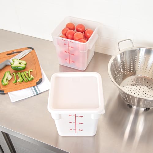 Restaurantware-LID ONLY: Met Lux Food Container Lid, 1 Square Cover For Storage Container - Containers Sold Separately, With Pull-Corner Tab, White Plastic, Dishwashable, Freezable by Restaurantware - Image 7