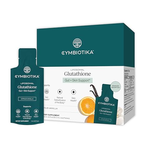 CYMBIOTIKA Liposomal Glutathione Supplement PQQ CoQ10 & Antioxidants for Detox Brain Energy Immune Support Advanced Absorption for Cellular Health & Longevity Citrus Vanilla 1 Month Supply