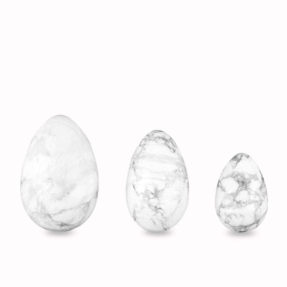 3 Unids/set Perforado Howlite Blanco Natural Turquesa Yoni Huevo Kegel Ejercicio Músculos del suelo pélvico