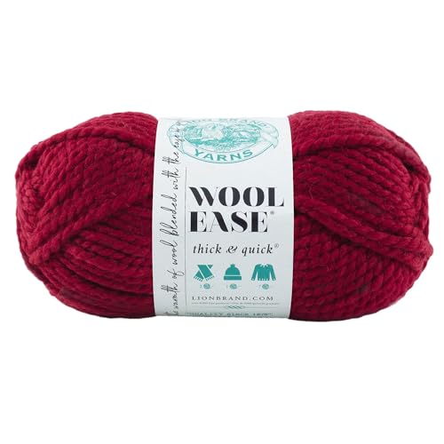 Lion Brand Yarn Wool-Ease Thick & Quick Yarn, Soft and Bulky Yarn...