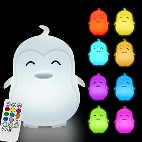 Glinrui Large Penguin Night Lights for Babies Bedroom Light Nursery lamp Kids, Break Resistant, Eye Caring