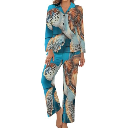 Ensembles de pyjama femme deux pièces avec haut boutonné et pantalon