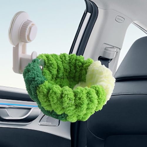 Image of DQITJ Bird Car Suction Nest House Colorful Resin Leaves Flowers Bird Cave Hanging Weatherproof Bird Nest for Finch Bluebird Sparrows Conure Parrot Parakeet Cockatiel Budgies, green
