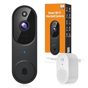 1080p Video Doorbell Camera Wireless with Ring Chime, AI Human Detection, 2-Way Audio, FHD Live View, Wire-Free, Night Vision, Cloud Storage, Battery Powered, Indoor Outdoor Surveillance