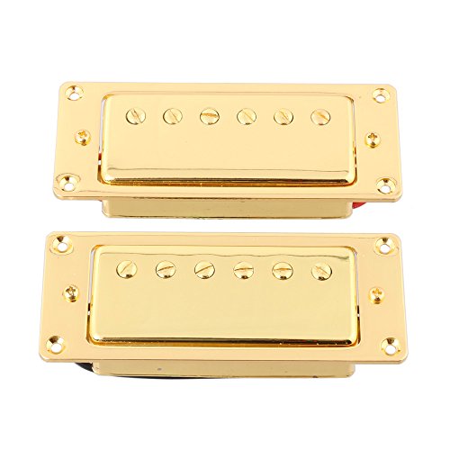 LYWS 2 piezas de puente sellado y pastilla de cuello Mini Humbucker para guitarra LP dorado