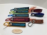 Personalisierterer 2-lagiger Schlüsselanhänger aus Leder und Filz  Dual color  Wunschtext & Motiv