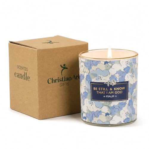 Image of Christian Art Gifts Be Still & Know Scented Candle: Soy Wax, Bible Verse