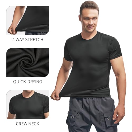 Gary Com 5 Pack Mens Workout T Shirts Dry Fit Gym Short Sleeve Shirt Running&Cycling Athletic Tops for Man2