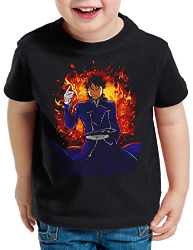 Photo de style3 Roy Mustang Alchemist T-Shirt pour Enfants Fullmetal Japon Anime, Taille:164