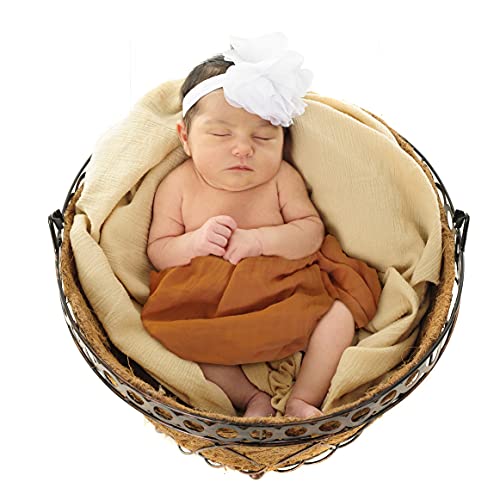 Thipkayore Baby Swaddle Blankets, Baby Swaddling Neutral Receiving Blanket For Boys & Girls, 70% Bamboo & 30% Cotton, Large 47 X 47 Inches Solid Color (Orange) #TOP3