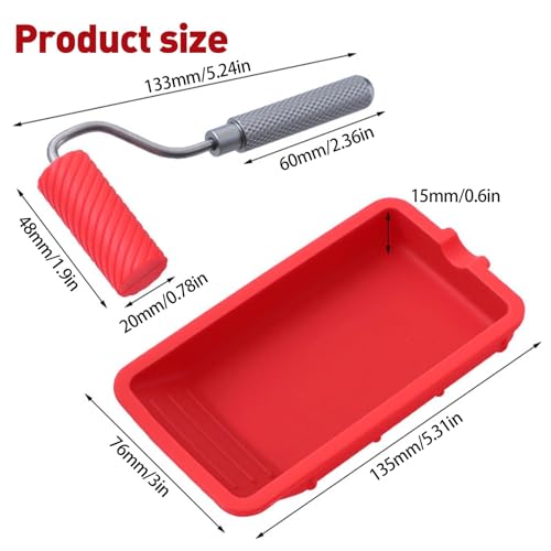 iKALULA Leimroller Holzleim, Leimpinsel mit Silikon Farbwanne, Kleberoller mit Sili-Kleberablage, Wiederverwendbare Leimwalze für Handwerk für Holzleim, Handwerk, Holzbearbeitung