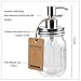 Amolliar Mason Jar Bathroom Accessories Set(4 Pack) - Lotion Soap Dispenser&Qtip Holder Set&Toothbrush Holder-Rustic Farmhouse Decor Apothecary Jar Bathroom Countertop,Vanity Organize (Brushed Nickel)