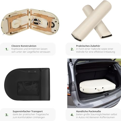 Massageliege tectake Mobile 3 Zonen klappbar für Kosmetik und Wellness