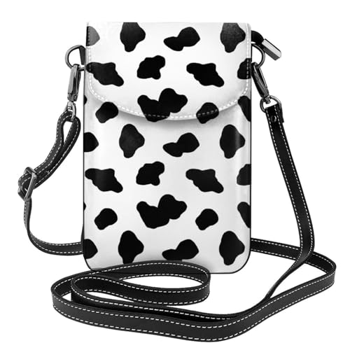 Portefeuille cuir PU motif vache avec fentes cartes de crédit
