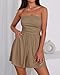 BTFBM Womens Romper 2026 Spring Summer Strapless Tube Tops Beach Vacation Clothes Boho Loose Shorts Jumpsuits Pockets(Light Brown, Small)