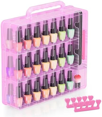 Nagellack-Organizer Case Mit UV-Schutz, Hält Bis Zu 42 Flaschen, Verstellbare Trennwände, Aus Robustem EVA, Mit Tragegriff