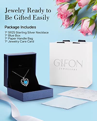 S925 Sterling Silver Necklace For Women, Birthday Necklaces Gifts For Wife Woman, Wedding Anniversary Jewelry 18K White Gold Filled, Unique Love Gift For Her, December #TOP4