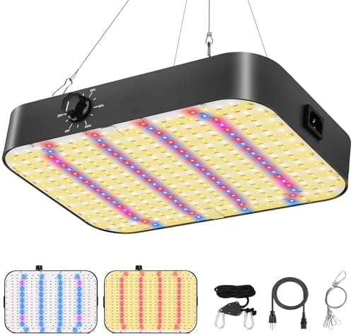 MAHLER GATES 600W LED Grow Light Dimmable, Grow Lights for Indoor Plants Full Spectrum UV-IR Included, Plant Growing Lamp for Seed Starting Hydroponic, Veg Bloom Light, Daisy Chain