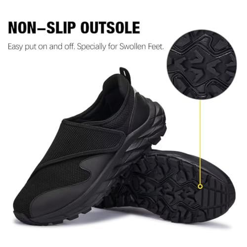 Men Diabetic Shoes Wide Width Shoes with Adjustable Closure for Swollen Feet Non-Slip Air Cushion Bottom Sneakers2