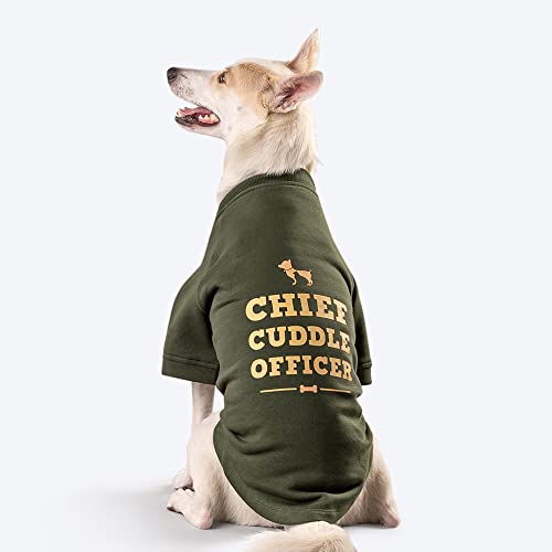 Image of Heads Up For Tails polyester HUFT Chief Cuddle Officer Pet Sweatshirt - Green - M, dogs, 1 count