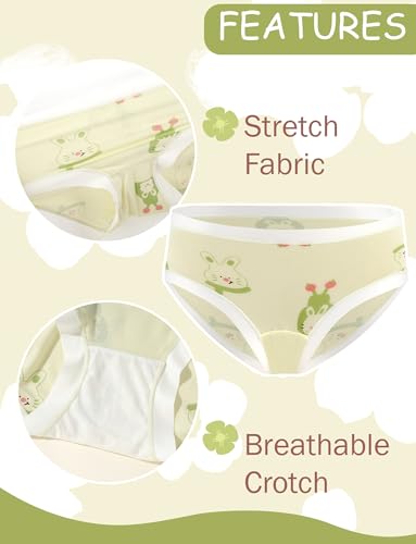 SEAUR Teen Girls Seamless Briefs Mid Waist Soft Knickers Cute Printed Underwear 4 Pack 6-16 Years2