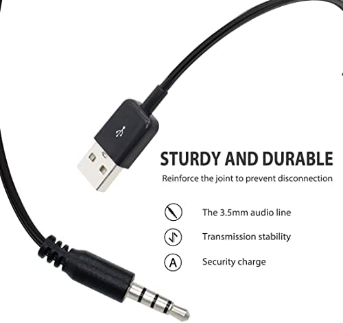 USB to 3.5mm Audio Jack Coiled Cable YACSEJAO 3.5mm Male AUX Audio Jack to USB 2.0 Male Charge Cable Adapter Cord for MP3 Player, Headphones