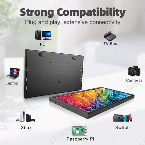 Image of HDMI Monitor 10 inch IPS Small 1024x600 Portable Display Portatil 10.1 inch LCD Display Metal Shell Mini Screen for PC Laptop Raspberry Pi 4 3