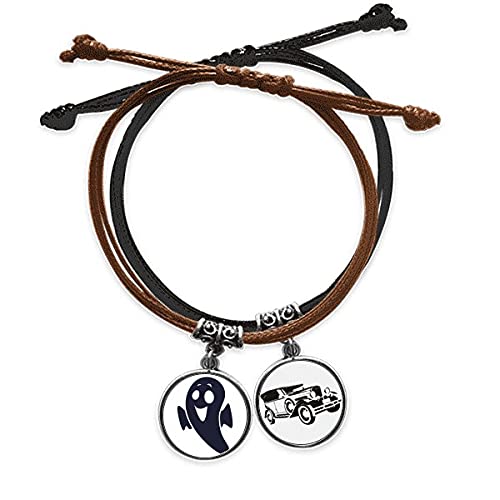 Bracelet Petit Diable Halloween ajustable en cuir fini les bijoux fragiles