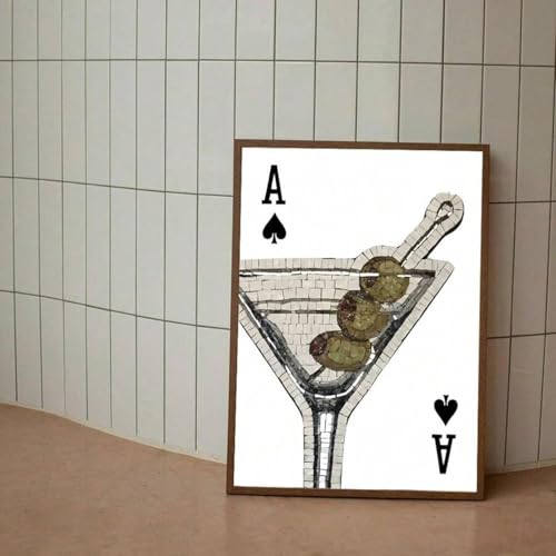 Poster Martini mosaïque minimaliste pour décoration chambre et bar - 2