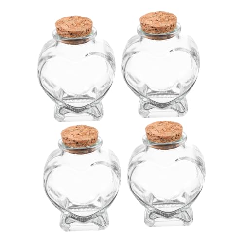 Happyyami 50ml�K���X�r �n�[�g�^�e�� �ؐ��R���N�W�t�� �����K���X �~�j�`���A�肢���r 4�Z�b�g DIY�N���t�g�p �����A�N�Z�T���[ �z�[���f�R���[�V����