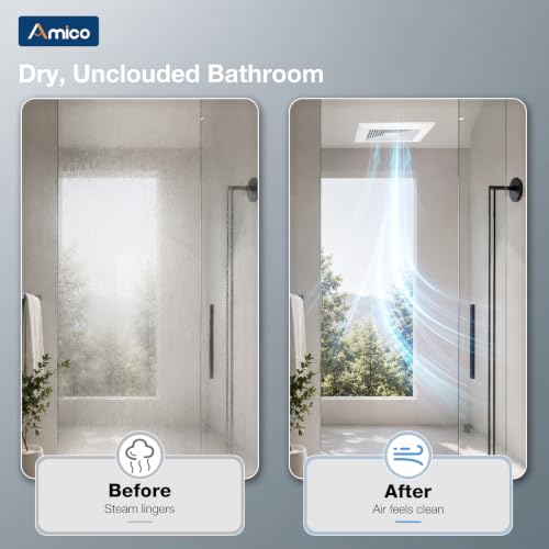 Amico Bathroom Exhaust Fan, 80 CFM, 0.8 Sones, ETL & FCC Certified by Amico - Used condition - Image 5