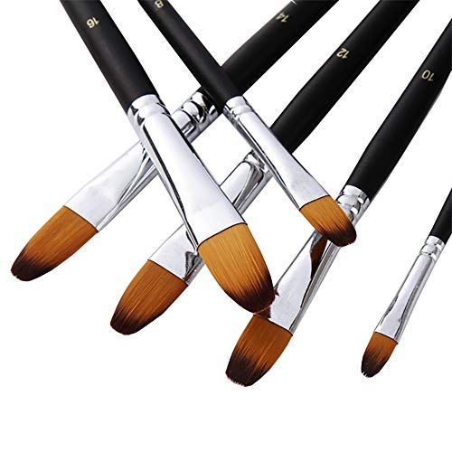Artist Paint Brushes Set,9 Pcs Professional Filbert Brushes For Acrylic Oil Watercolor Gouache Painting Kits With Long Handle Nylon Hair #TOP1