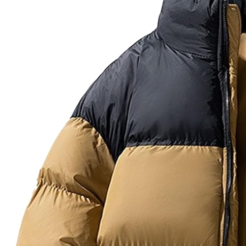 Mens Zip Up Stand Collar Puffer Jackets Thicken Winter Warm Water-Resistant Down Coat Padded Puffy Jacket Outwear3