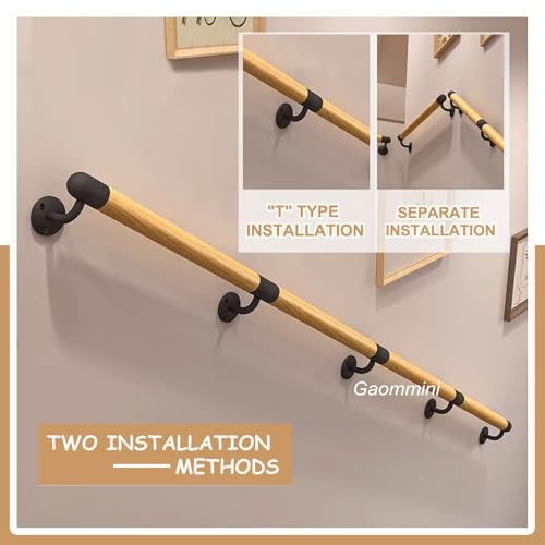 Rampe d'escalier en bois extérieur | Finition haut de gamme pour mur - 5