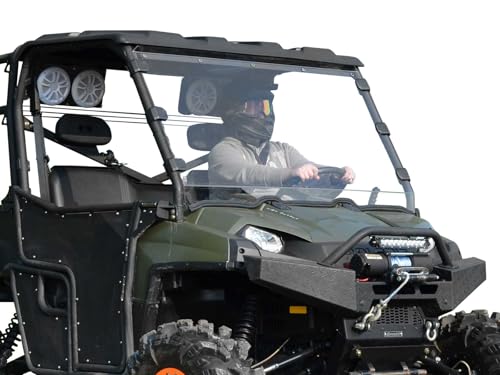 SuperATV Polaris Ranger Full-Size 500 Full Windshield | Clear (No Tint) | Includes Pre-installed Bulb Seal