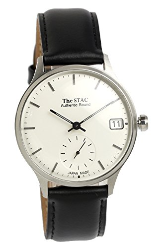 [ザ・スタック] The STAC 日本製 腕時計 ウォッチ Authentic Round クラシック メンズ レディース (バー×シルバーブラック)