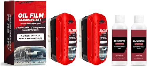 Automotive Oil Film Cleaning Brush, Anti-Fog Clear Vision Glass Cleaner,