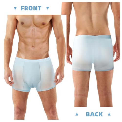 Mens Underwear Boxer Briefs 3-Pack Ice Silk Viscose Comfortable Soft Seamless Trunks Underwear2