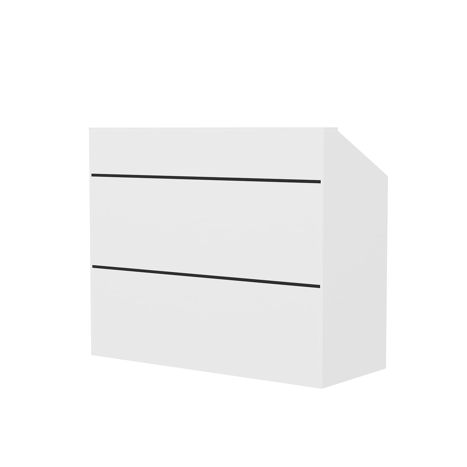 Bureau d'accueil Blanc 120cm – Comptoir de Caisse à Double Niveau de Travail, Surface 117cm – Banque d'accueil pour café, Magasin, Bureau, hôtel, 120×100×50cm