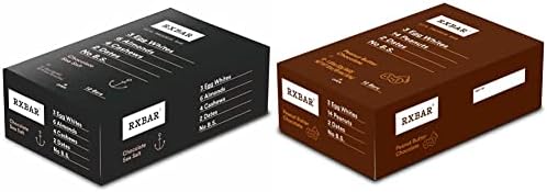 RXBAR Protein Bars, 12g Protein, Chocolate Sea Salt, 22oz Box (12 Bars) + RXBAR Protein Bars, 12g Protein, Peanut Butter Chocolate, 22oz Box (12 Bars)