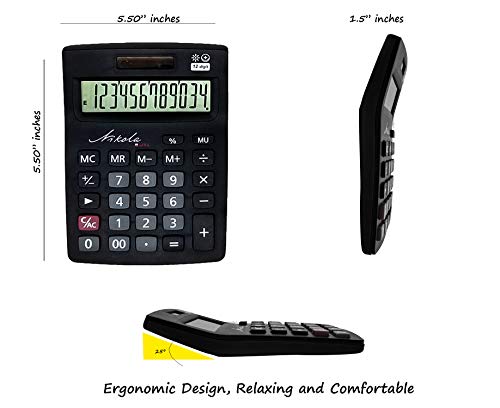 Nikola Works Bulk Premium Desktop Calculator Set Large 12 Digit Tilted Digital Lcd Screen Dual Powered Solar And Battery Operated Standard Function Quiet Keys Operation (6-Pack) - Wholesale Multipack #TOP2
