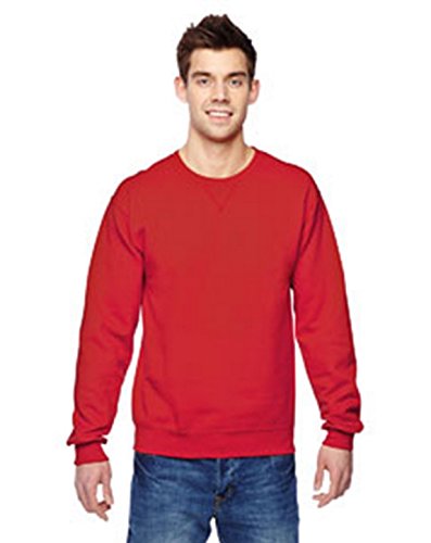 Fruit of the Loom Men's Crew Sweatshirt (2 Pack), Fiery Red, Large