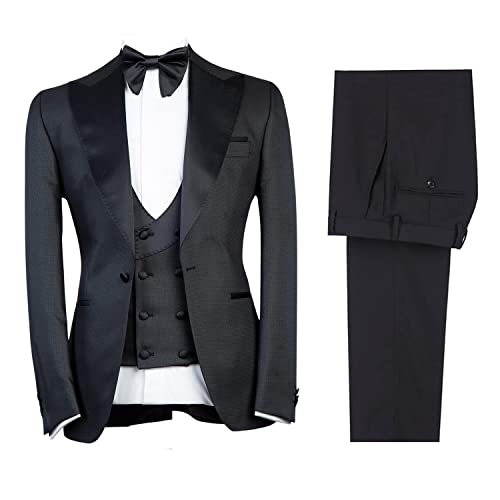 Costume trois pièces tweed homme au revers à pointe et finitions haute qualité