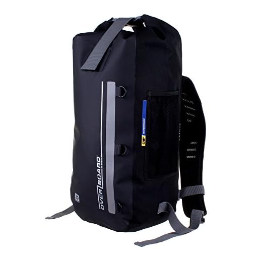 OverBoard Bolsa Estanca | Mochila Impermeable 30 Litros |100% Impermeable con Sistema de Cierre Sellado (Negro)