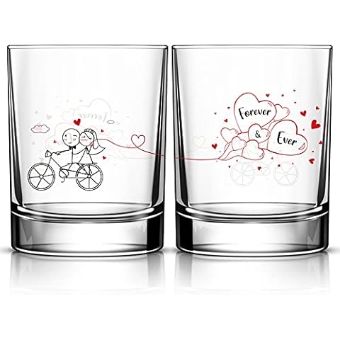BoldLoft Forever & Ever Wedding Glasses for Couples-Wedding Gifts Engagement Gifts His and Hers Gifts for Bridal Shower Wedding Registry Bride and Groom Gifts Cover