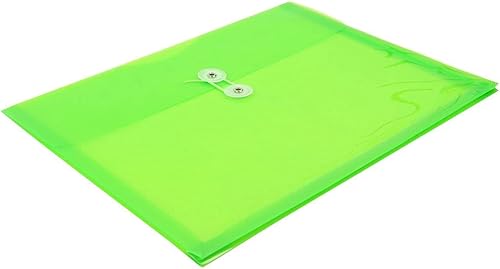 Vista 255 de Sobres de plástico con botón y cuerda, Variados Paquete de 6 colores surtidos