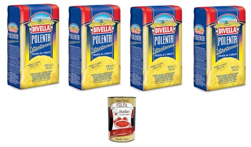 4x DIVELLA INSTANT POLENTA MEHL GR.500 + Italian Gourmet polpa 400g